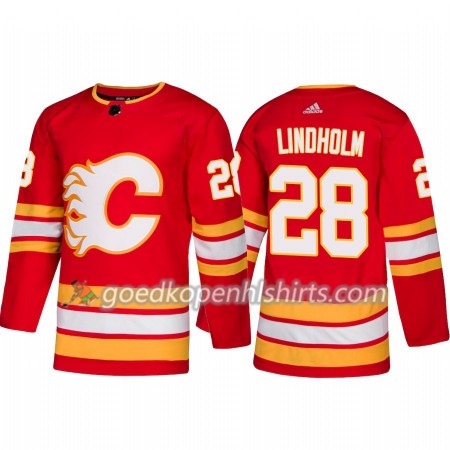 Calgary Flames Elias Lindholm 28 Adidas 2018-2019 Alternate Authentic Shirt - Mannen